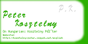 peter kosztelny business card